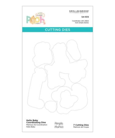 Spellbinders-  Say Cheese Classic Pooh Baby with Simple Stories - Hello Baby Stamp & Die Bundle