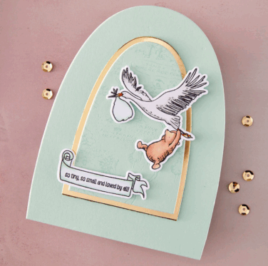 Alternative view of Spellbinders-  Say Cheese Classic Pooh Baby with Simple Stories - Hello Baby Coordinating Etched Dies