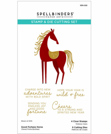 Spellbinders -Good Fortune Horse Clear Stamp & Die Set
