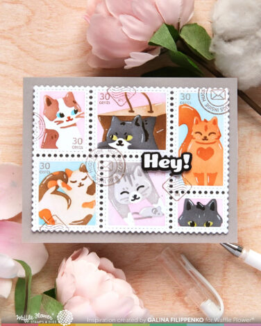 Alternative view of WAFFLE FLOWER - Postage Collage Meow Stencil
