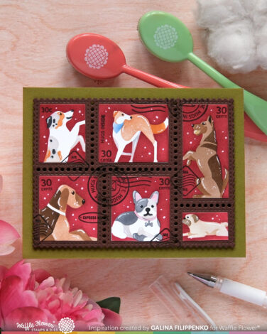 Alternative view of WAFFLE FLOWER - Postage Collage Woof Stencil