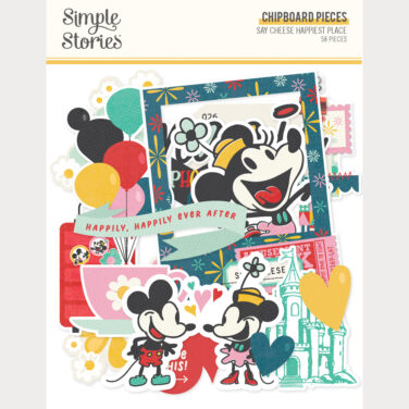 SIMPLE STORIES - Collezione Say Cheese Happiest Place -  Chipboard Pieces