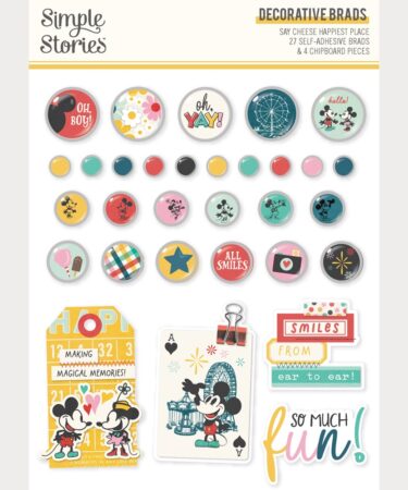 SIMPLE STORIES - Collezione Say Cheese Happiest Place - Decorative Brads