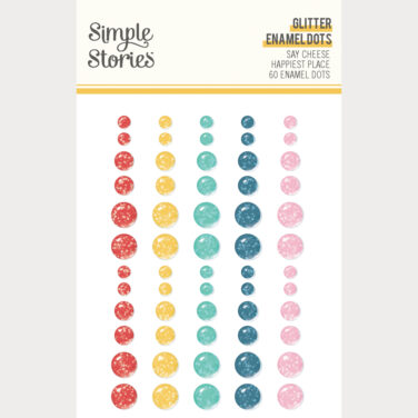 SIMPLE STORIES - Collezione Say Cheese Happiest Place - Glitter Enamel Dots
