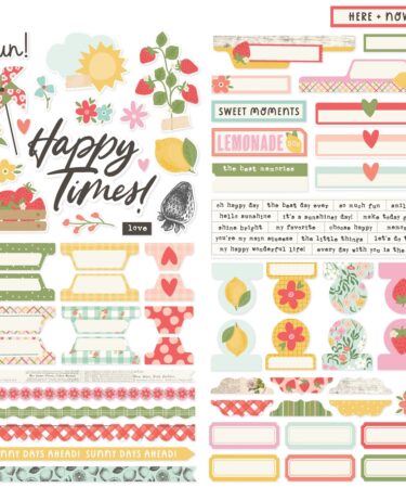 SIMPLE STORIES - Collezione Pink Lemonade - Cardstock Stickers Basics