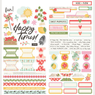 SIMPLE STORIES - Collezione Pink Lemonade - Cardstock Stickers Basics