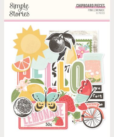 SIMPLE STORIES - Collezione Pink Lemonade - Chipboard Pieces
