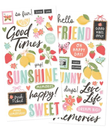 SIMPLE STORIES - Collezione Pink Lemonade - Foam Stickers