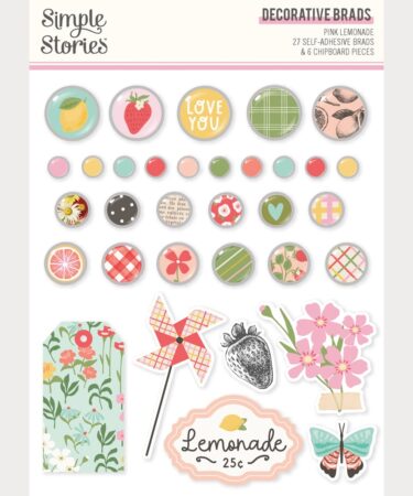 SIMPLE STORIES - Collezione Pink Lemonade - Decorative Brads