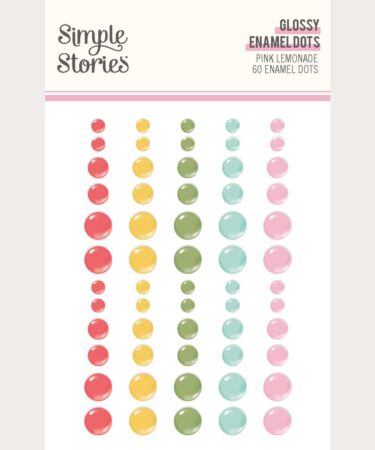 SIMPLE STORIES - Collezione Pink Lemonade - Glossy Enamel Dot