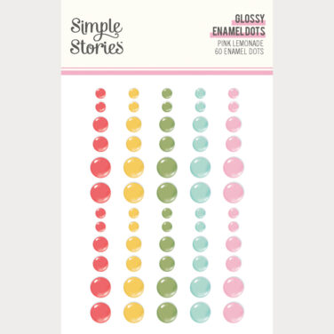 SIMPLE STORIES - Collezione Pink Lemonade - Glossy Enamel Dot