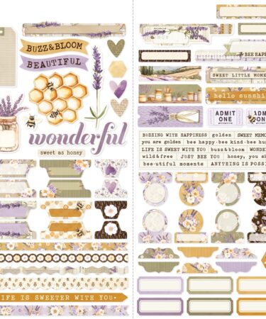 SIMPLE STORIES - Collezione  Simple Vintage Lavender Fields - Cardstock Stickers Basics