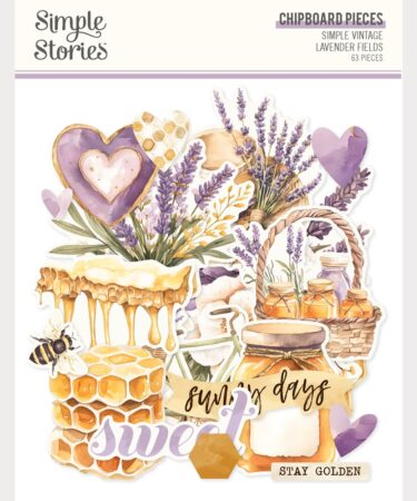 SIMPLE STORIES - Collezione  Simple Vintage Lavender Fields - Chipboard Pieces