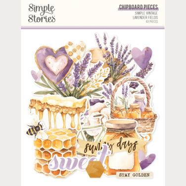 SIMPLE STORIES - Collezione  Simple Vintage Lavender Fields - Chipboard Pieces