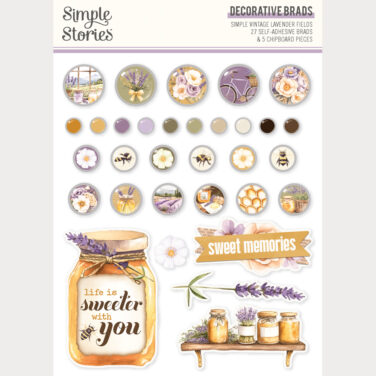 SIMPLE STORIES - Collezione  Simple Vintage Lavender Fields - Decorative Brads
