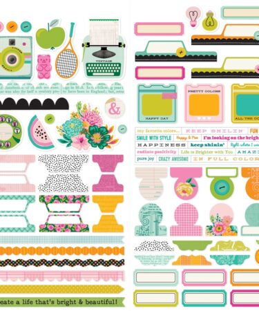 SIMPLE STORIES - Collezione Color Me Happy - Cardstock Stickers Basics