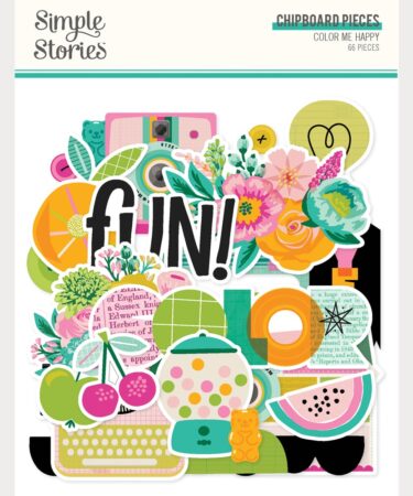 SIMPLE STORIES - Collezione Color Me Happy - Chipboard Pieces