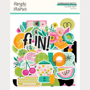 SIMPLE STORIES - Collezione Color Me Happy - Chipboard Pieces