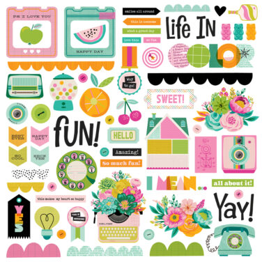 Alternative view of SIMPLE STORIES - Collezione Color Me Happy - Chipboard Pieces