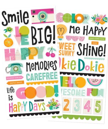 SIMPLE STORIES - Collezione Color Me Happy - Foam Stickers