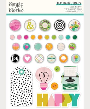 SIMPLE STORIES - Collezione Color Me Happy - Decorative Brads