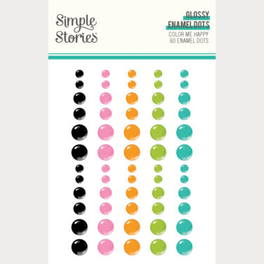 SIMPLE STORIES - Collezione Color Me Happy - Glossy Enamel Dots