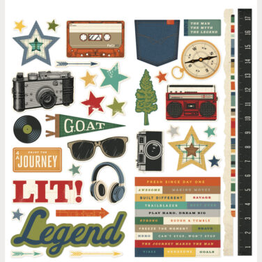 SIMPLE STORIES - Collezione  Rustic Legend - Cardstock Stickers Icons