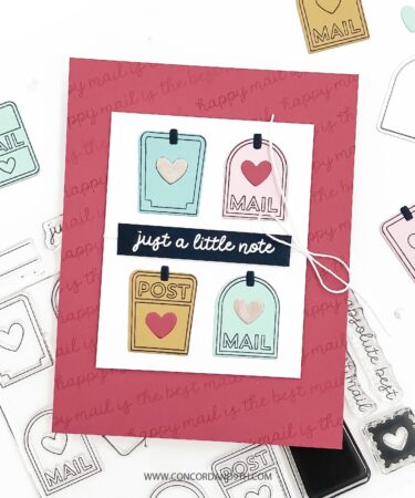 Alternative view of Concord & 9th – Happy Mail Embossing Folder (4.75 x 6)