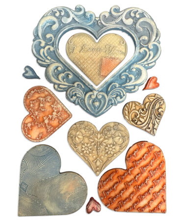 Alternative view of STAMPERIA - Collezione Family -Stampo in silicone A5 cuori