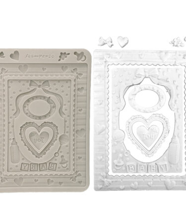STAMPERIA -  Collezione Baby - Stampo in silicone A5 cornici e cuori