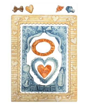 Alternative view of STAMPERIA -  Collezione Baby - Stampo in silicone A5 cornici e cuori