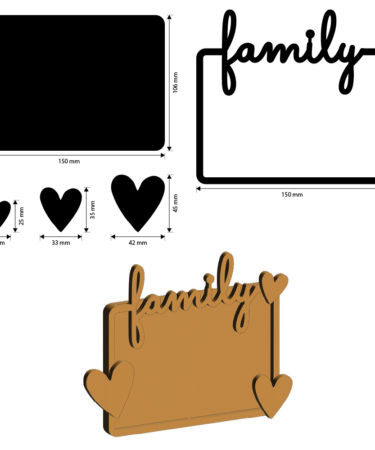 Alternative view of STAMPERIA - Collezione Family -Crafty shapes Family targhetta con cuore
