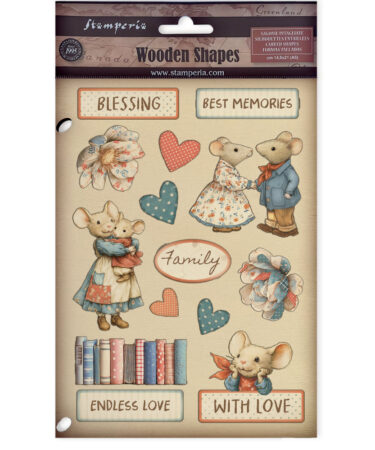 STAMPERIA - Collezione Family -Wooden shape colorato fto A5