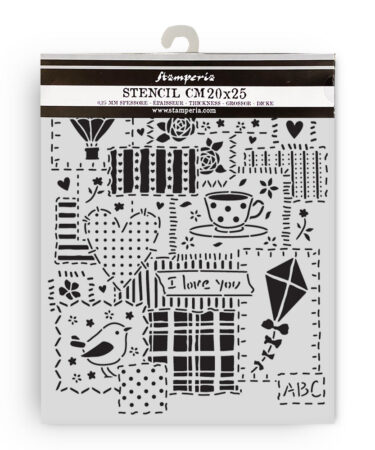 STAMPERIA - Collezione Family -Stencil spesso cm 20X25 patchwork
