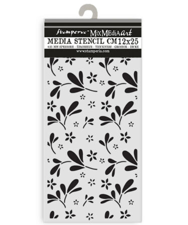 STAMPERIA - Collezione Family -Stencil spesso cm 12X25 sfondo fiori grandi