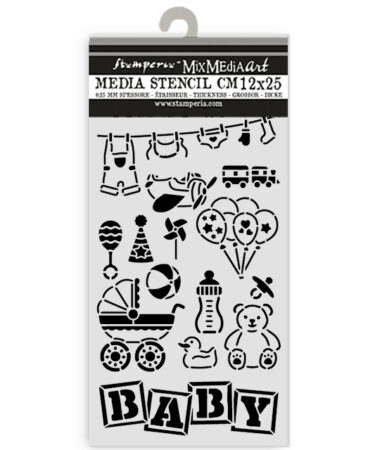 STAMPERIA -  Collezione Baby - Stencil spesso cm 12X25 elementi