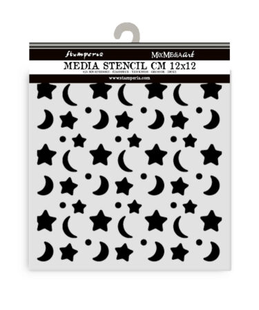 STAMPERIA -  Collezione Baby - Stencil spesso cm 12X12 sole e luna