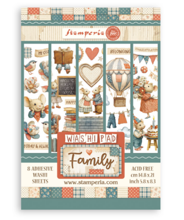 STAMPERIA - Collezione Family -Washi pad 8 sheets A5