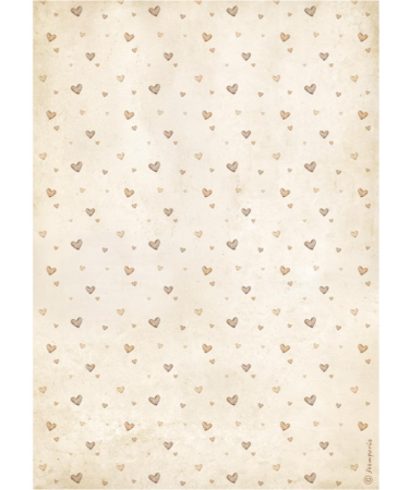 STAMPERIA -  Collezione Baby - Carta di riso fto A4 cuoricini
