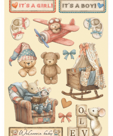 STAMPERIA - Collezione Baby -  Wooden shape colorato fto A5