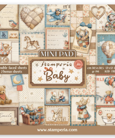 STAMPERIA -  Collezione Baby - Mini Pad 6 fogli cm 30,5x30,5 12"x12"