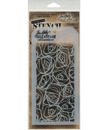 Stampers Anonymous Scribbles Tim Holtz Layering Stencil