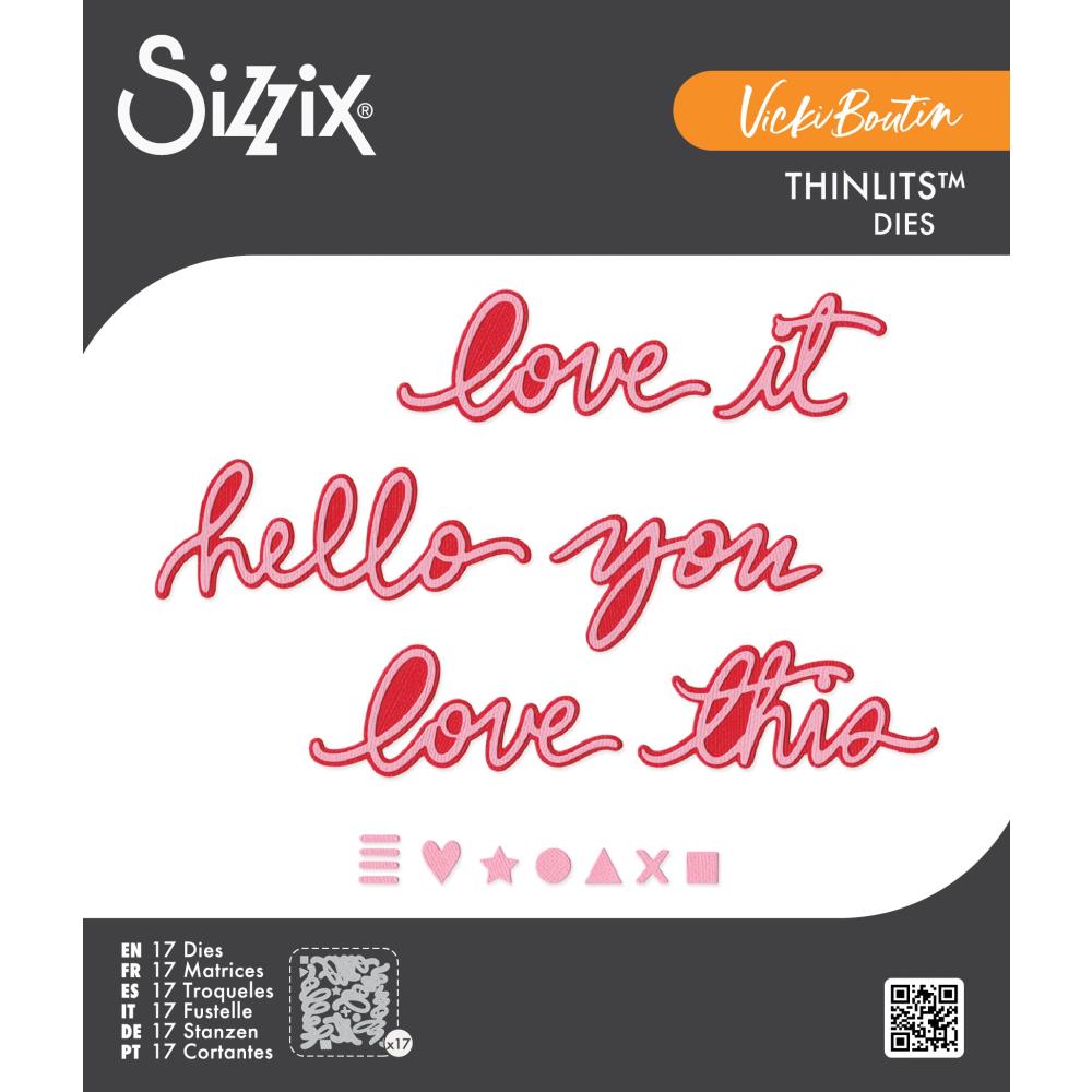 Sizzix Thinlits Die by Vicki Boutin Vicki Script #1 (17pcs)