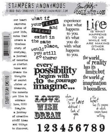 Stampers Anonymous Stuff To Say Tim Holtz Cling Stamps