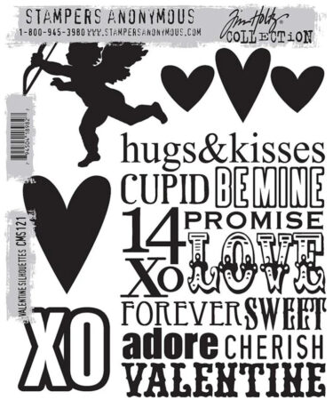 Stampers Anonymous Valentine Silhouettes Tim Holtz Cling Stamps