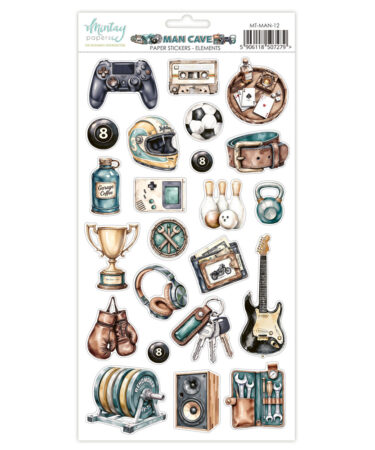 Mintay - 6 x 12 Paper Stickers - Man Cave - Elements