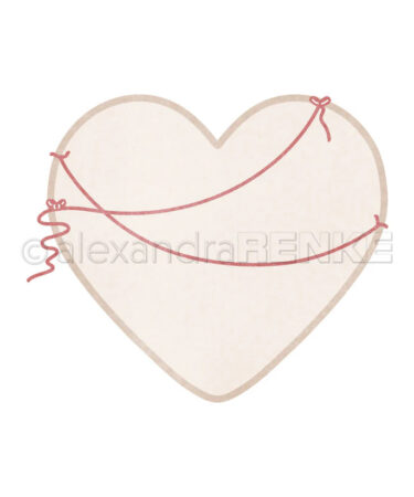 ALEXANDRA RENKE- set di fustelle - 'Zauberhaftes Herz mit Wäscheleinen'
