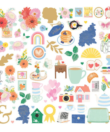 Spellbinders - Rosie's Studio - Collezione Breakfast in Bed -  Cardstock Diecut Ephemera