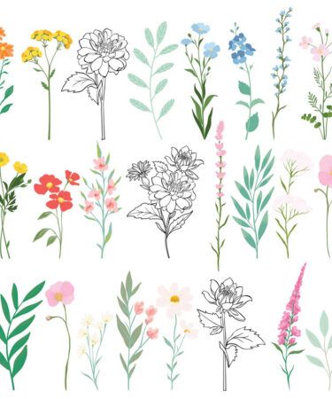 Spellbinders - Rosie's Studio - Collezione Breakfast in Bed - Die Cut Floral Stickers