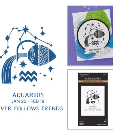 SPELLBINDERS - Collezione Block Print Zodiacs - Aquarius Registration Press + Foil Plate